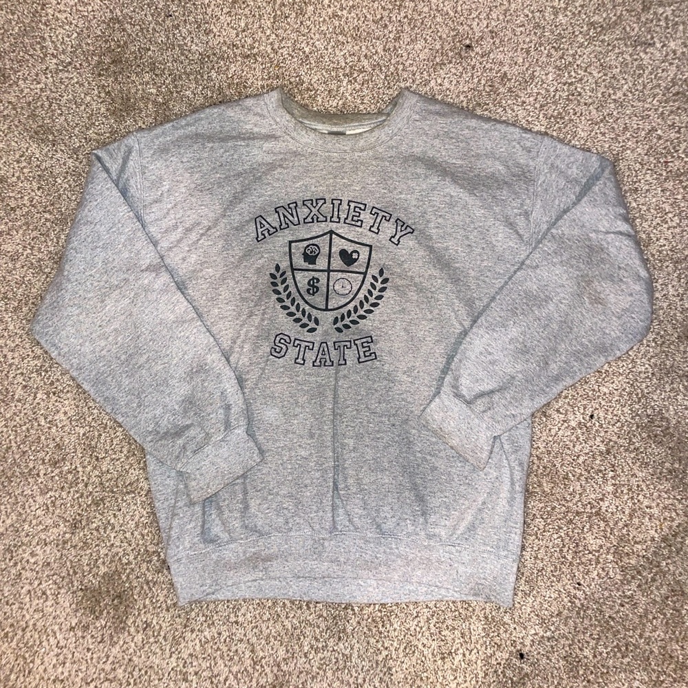 Etsy Anxiety State college crew neck